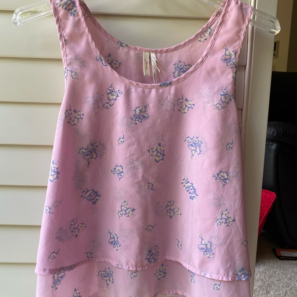 Floral, pink, flowy tank top from Nordstrom